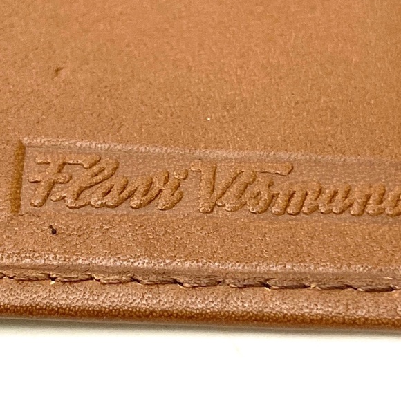 Flavi Vismano Men's Tan Bi-Fold Italian Leather Wallet - Picture 7 of 8